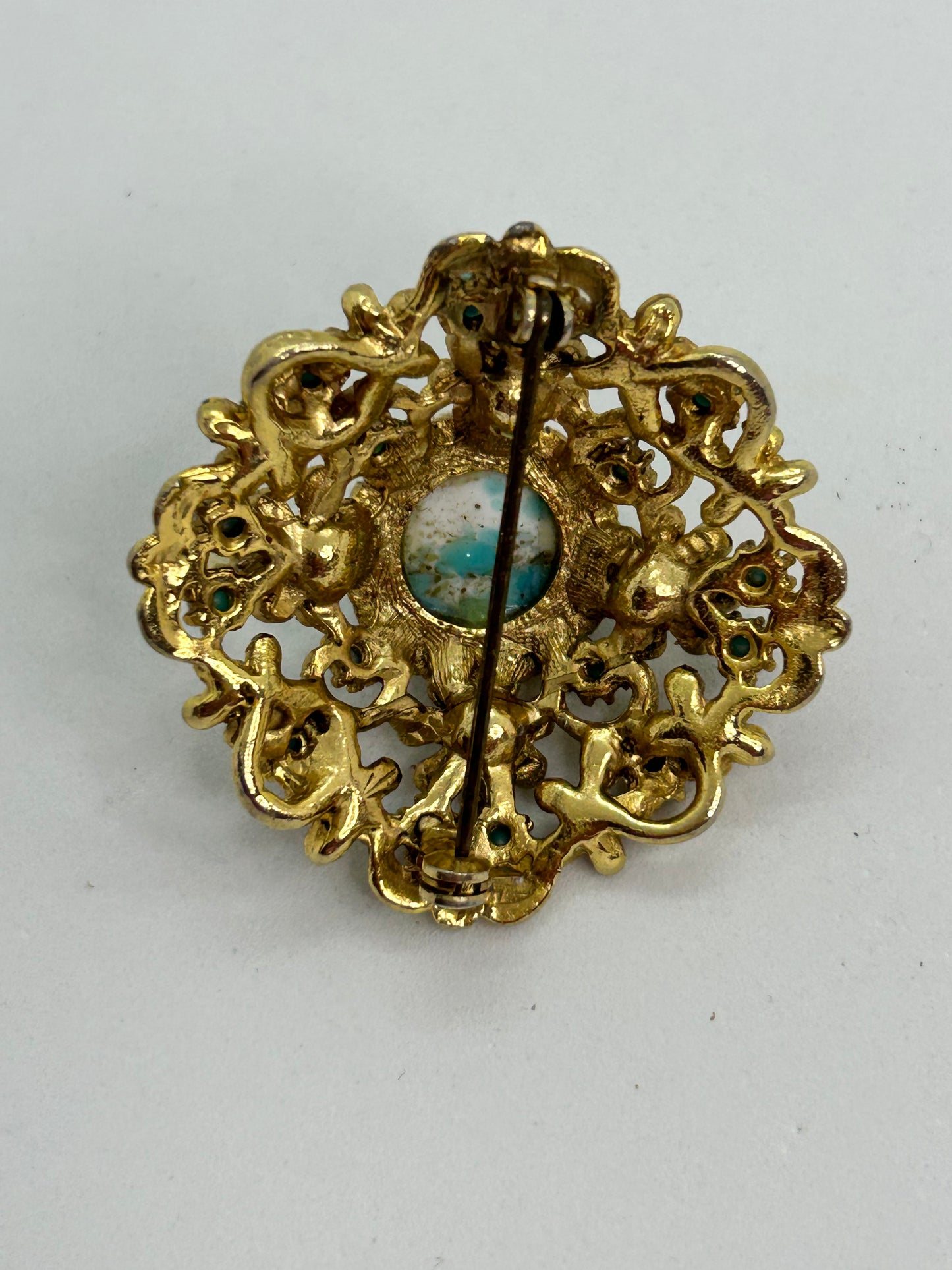 Vintage Peking Glass Brooch