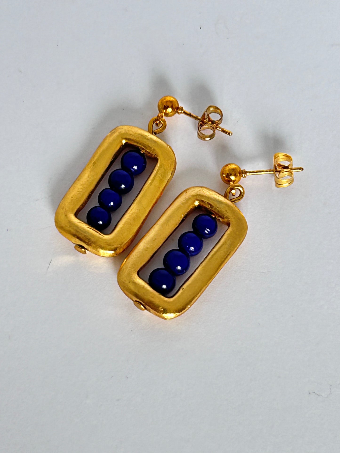 Blue & Gold Earrings