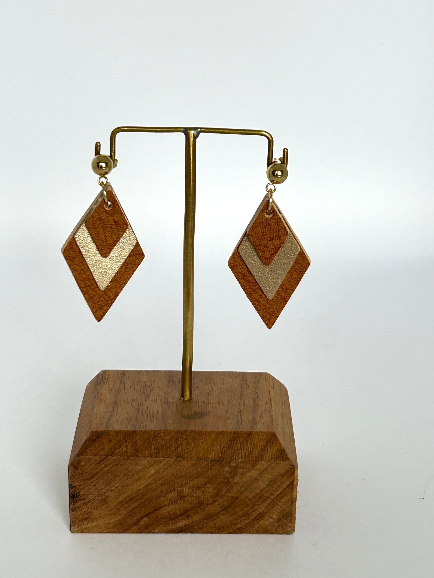 Vegan Leather Geometric Earrings