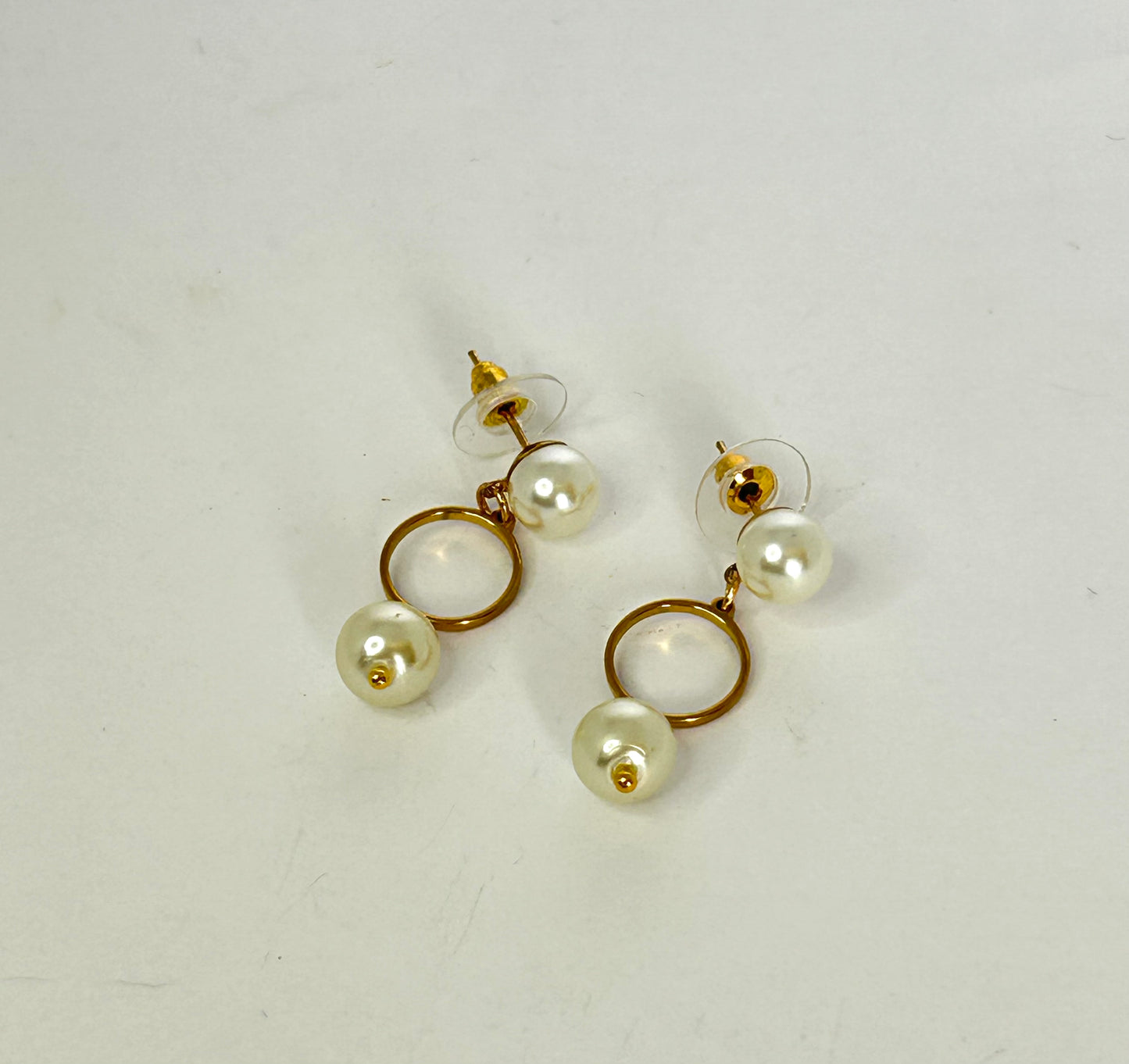 Double Pearl Stud Drop