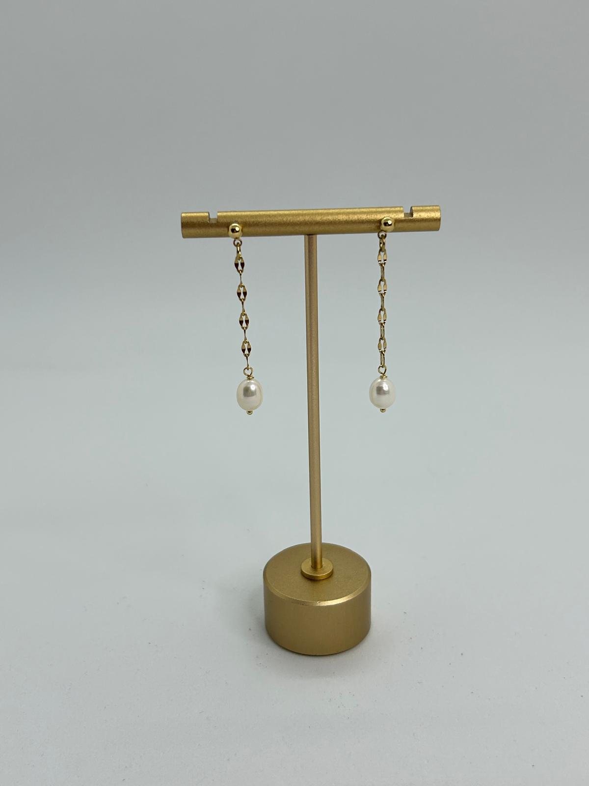 Freshwater Pearl Chain Drop Earring
