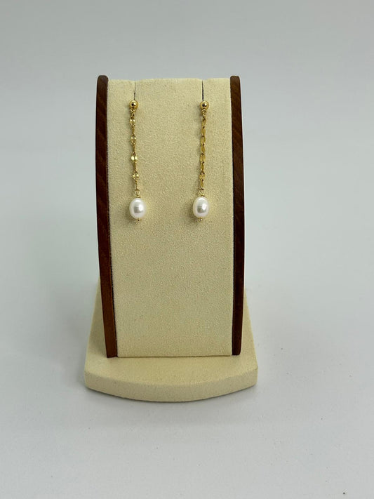 Freshwater Pearl Chain Drop Earring