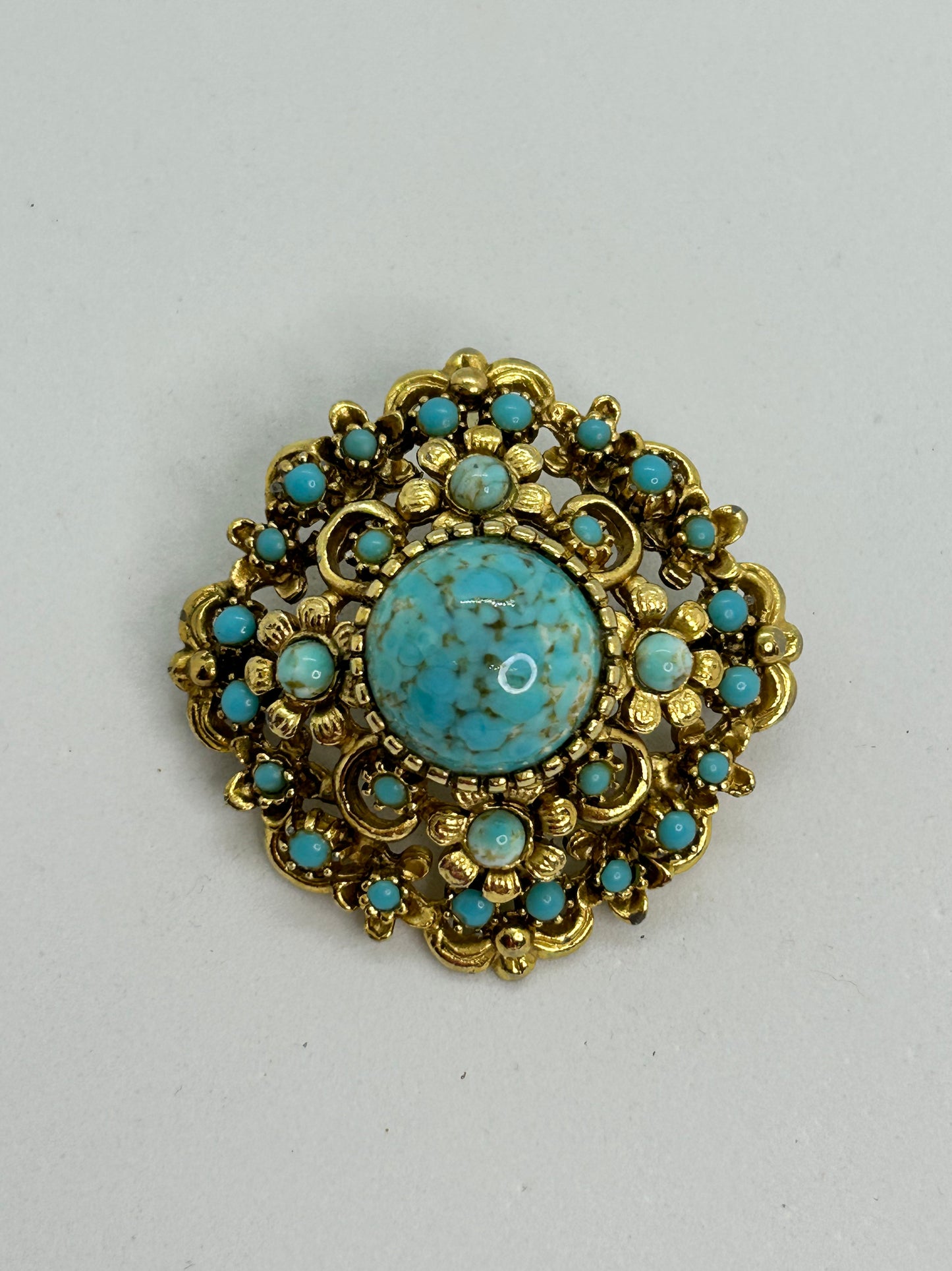 Vintage Peking Glass Brooch