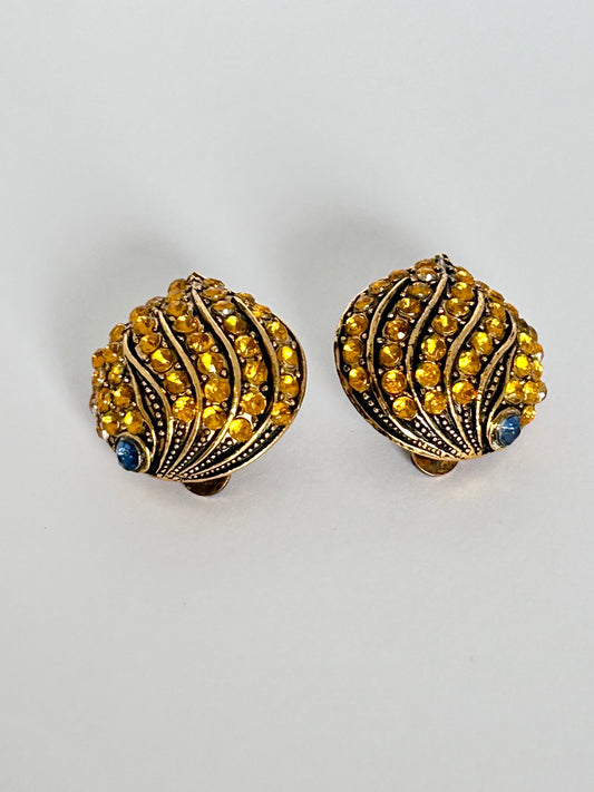 Vintage 60's Rhinestone Earrings