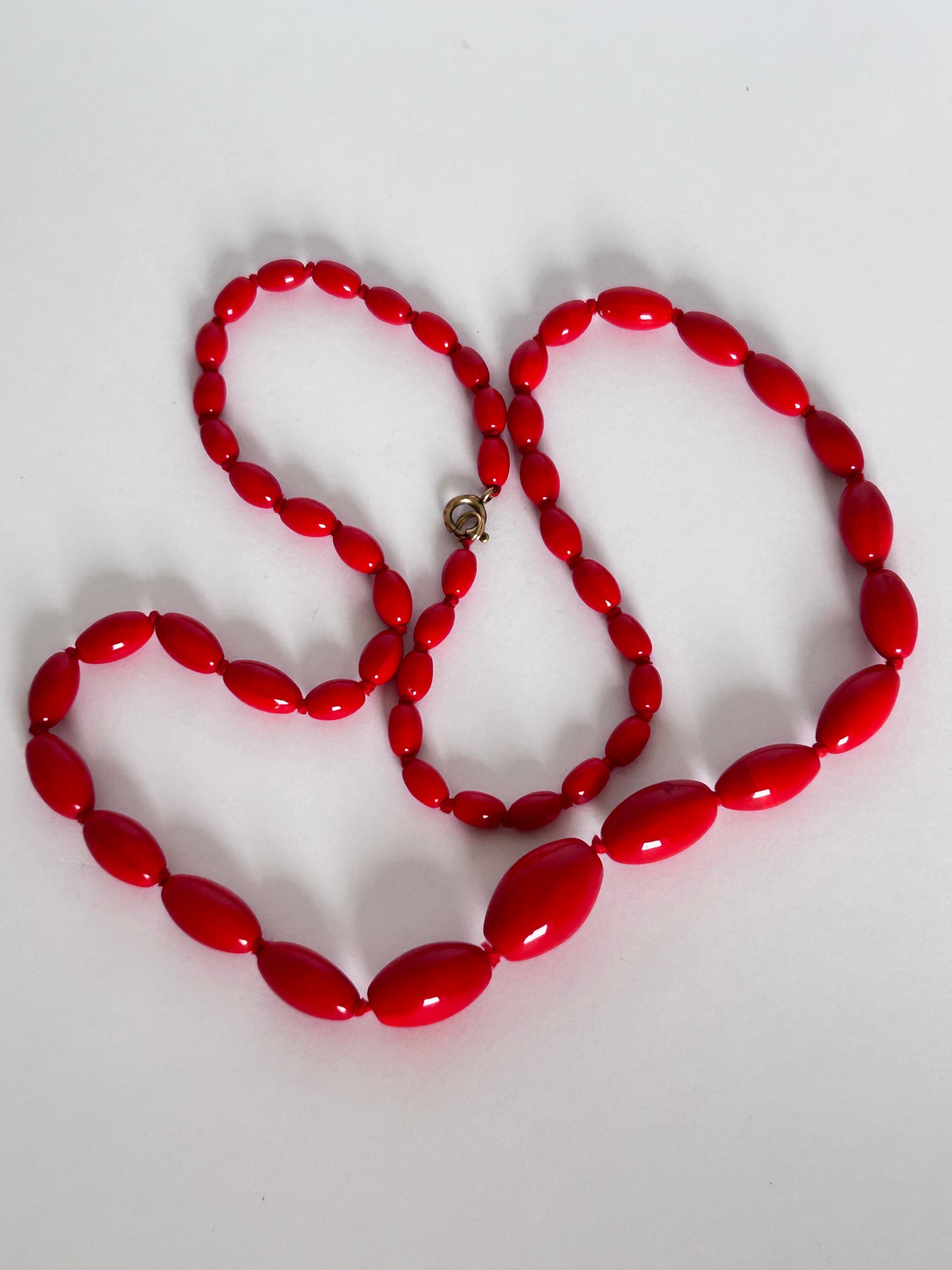 60's Red Bead Necklace