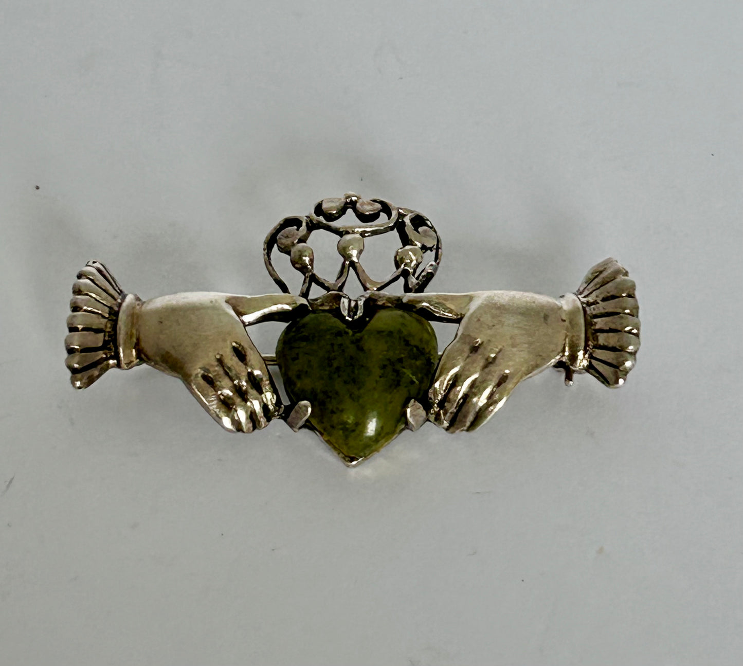 Sterling Silver & Connemara Marble Brooch