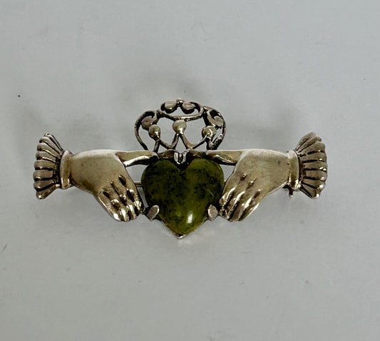 Sterling Silver & Connemara Marble Brooch