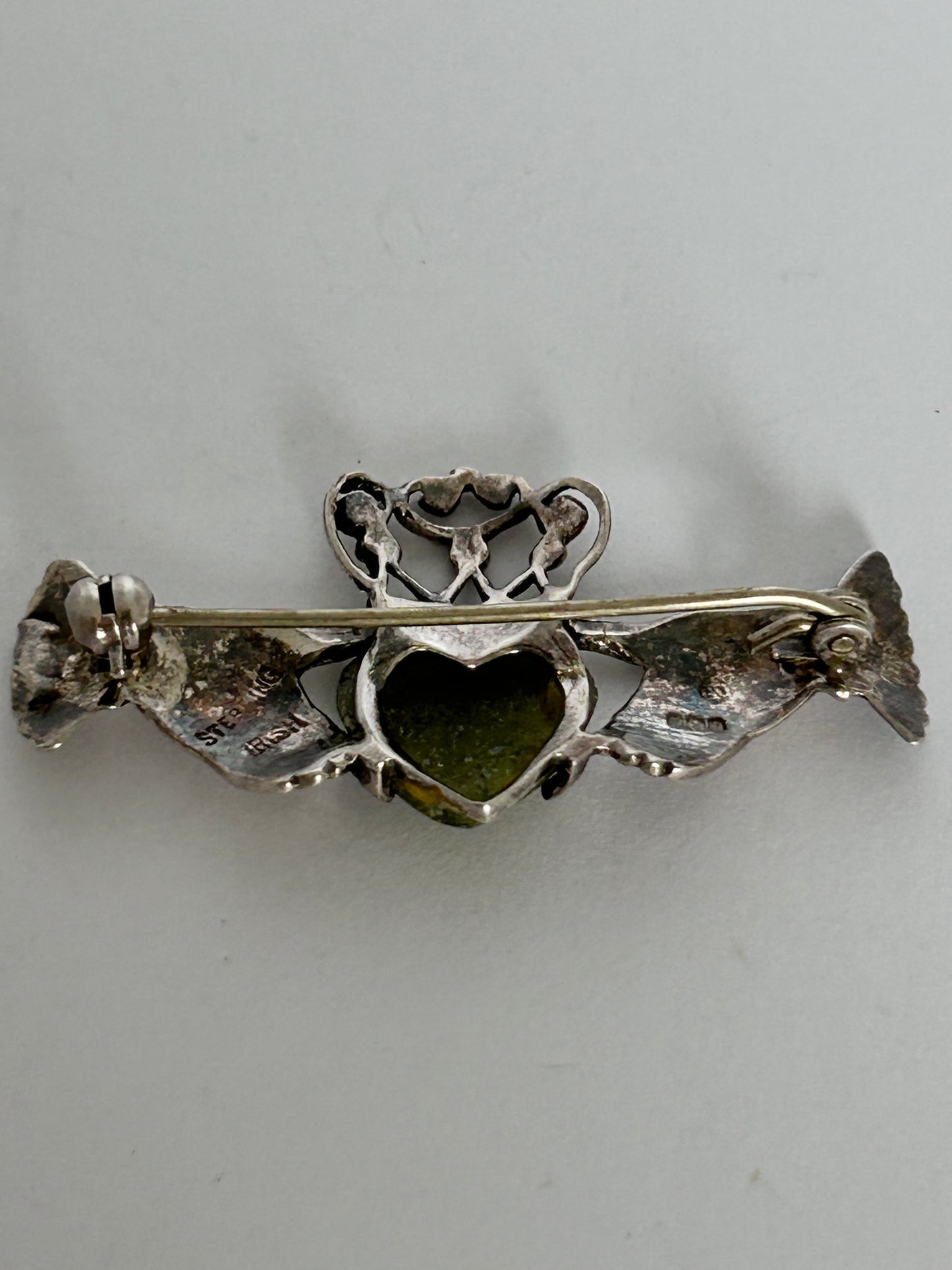 Sterling Silver & Connemara Marble Brooch