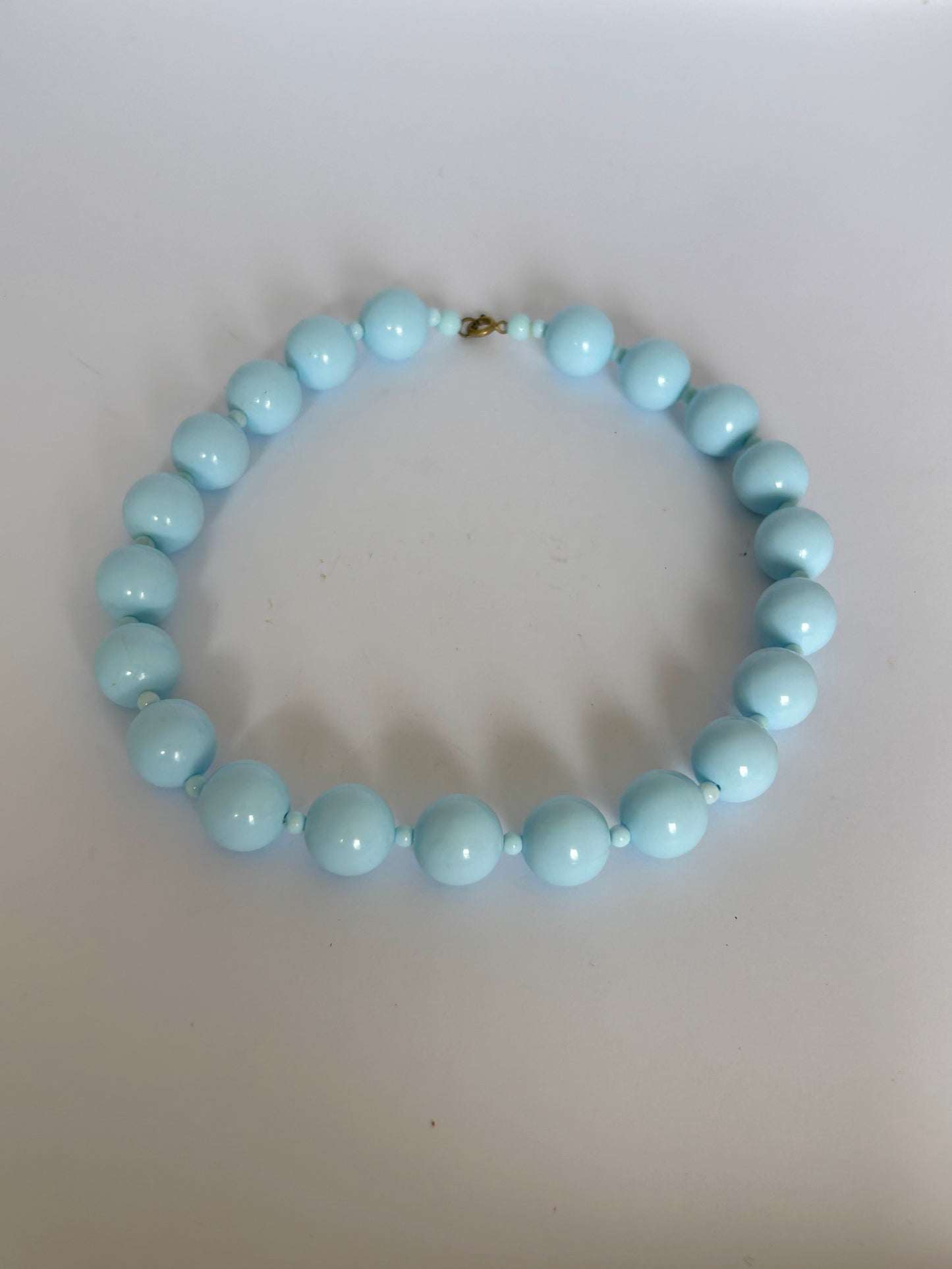 1960's Baby Blue Bead Necklace