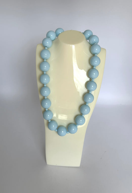 1960's Baby Blue Bead Necklace