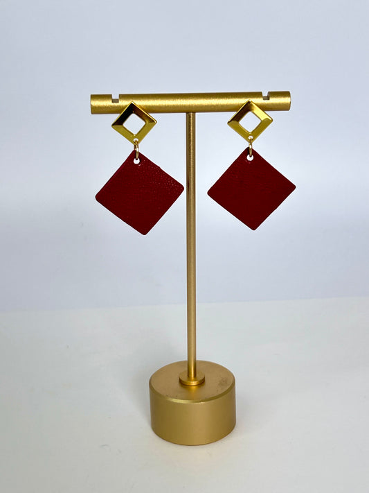 Leather Square [Burgundy]