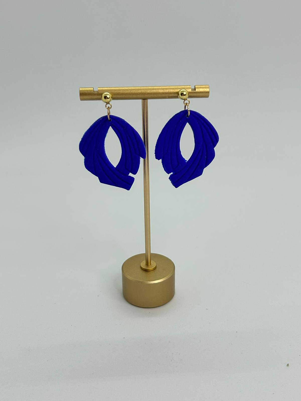 Clay Blue Shell Earring